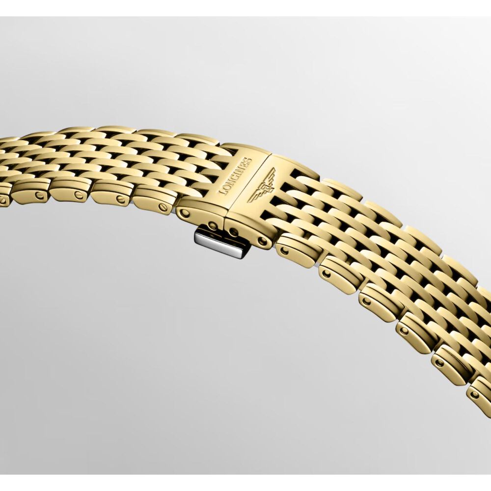 Longines La Grande Classique 29mm White Mother of Pearl Dial Gold Tone Steel Bracelet Watch