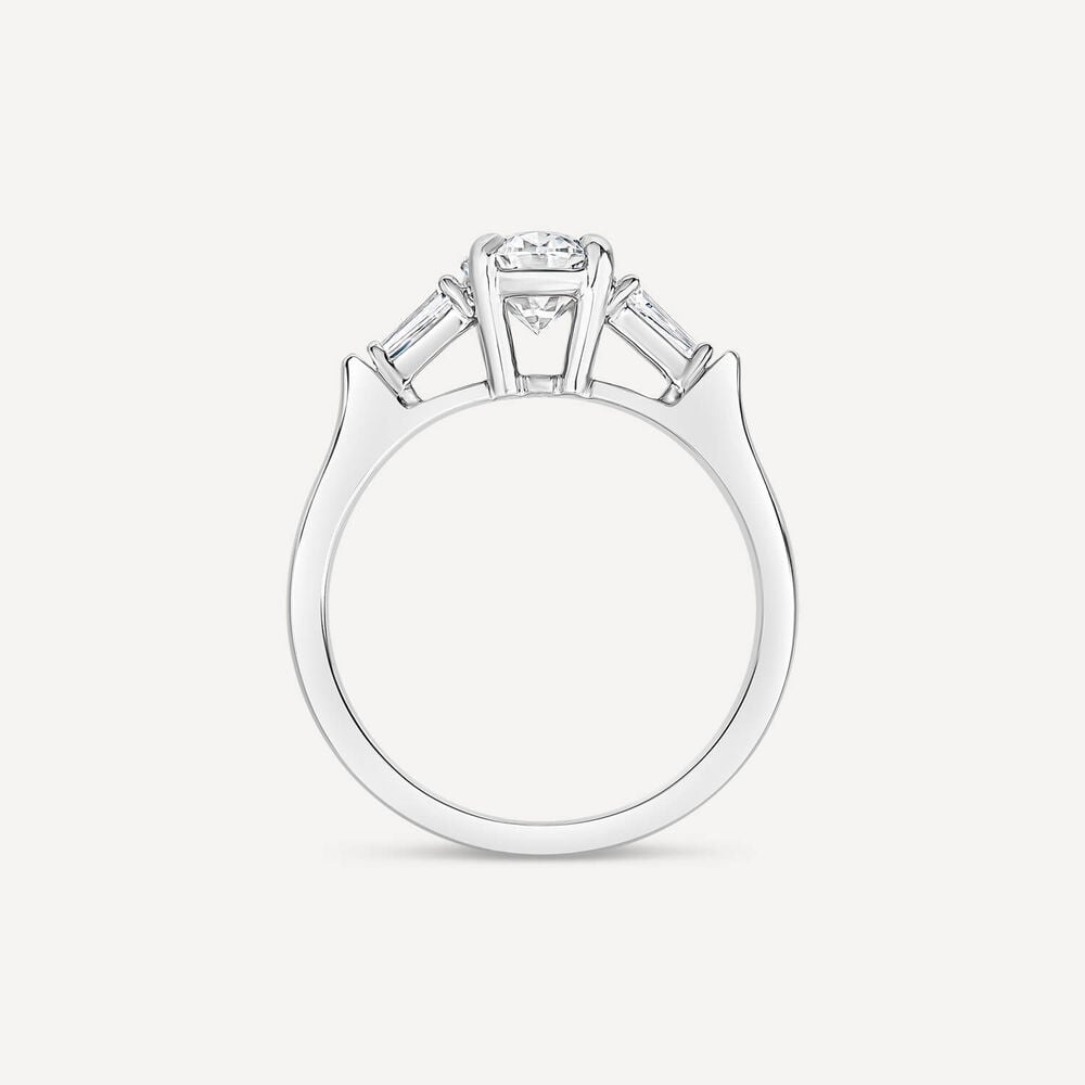 Born Platinum 1.38ct Lab Grown Oval & Baguette Diamond Sides Ring image number 1