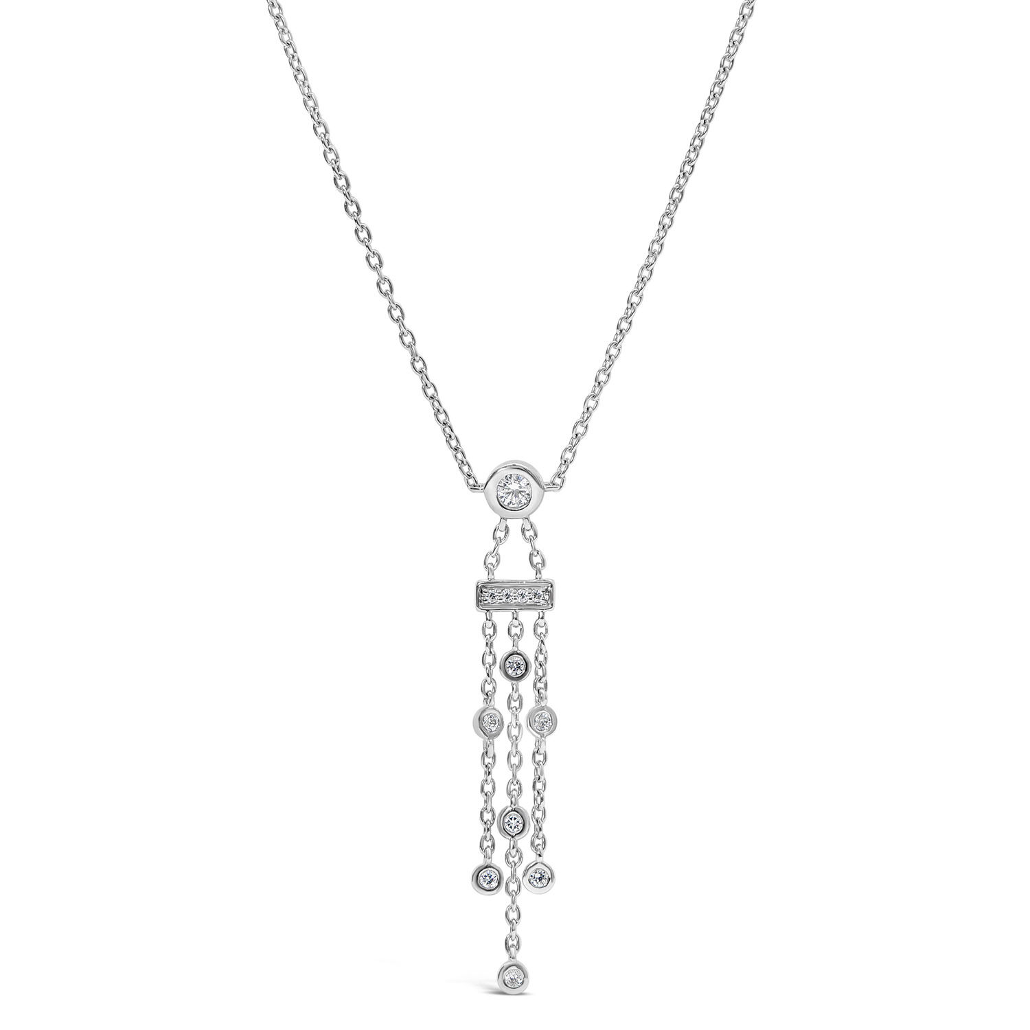 Silver chain with cubic zirconia store
