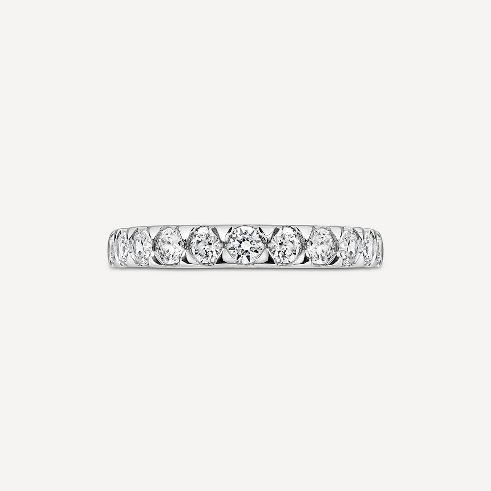 9ct White Gold 3mm 0.70ct Diamond Triangle Claw Wedding Ring- (Special Order) image number 1