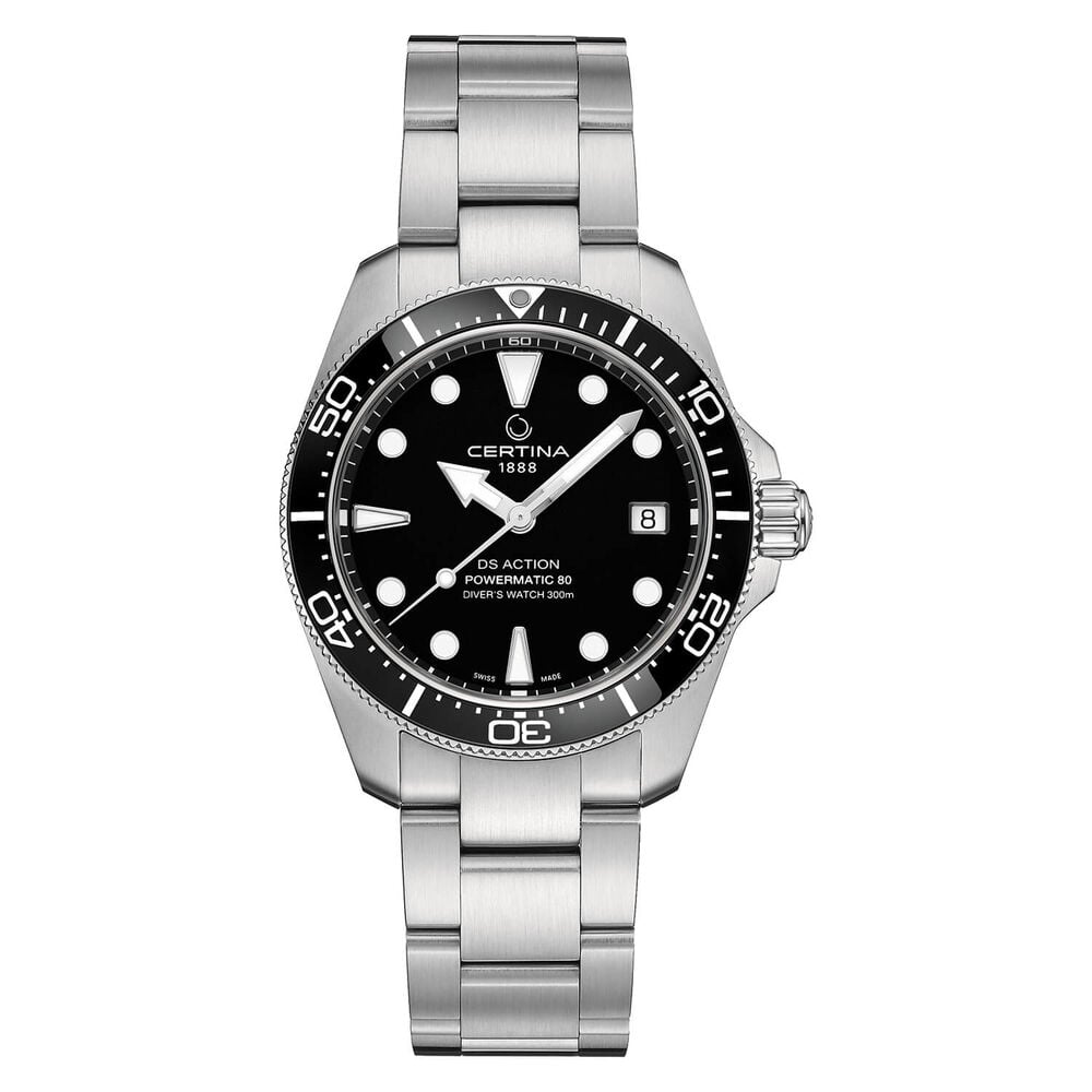 Certina DS Action Diver Powermatic 80 38mm Black Dial Steel Bracelet Watch