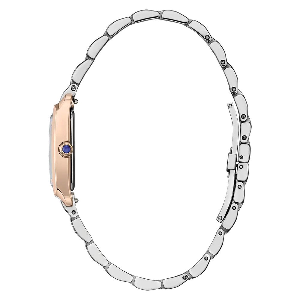 Citizen Eco-Drive L Bianca 32x19mm Mother of Pearl Dial Two Tone Steel Bracelet Watch image number 2