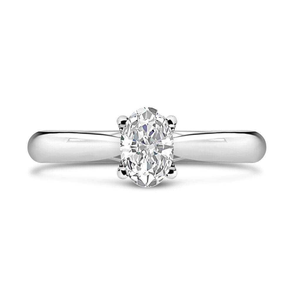 18ct White Gold 0.70ct Oval Diamond Orchid Setting Ring