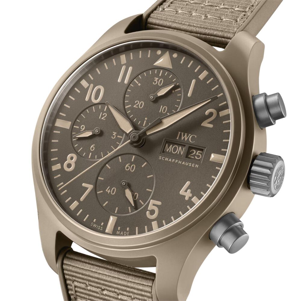 IWC Schaffhausen Pilot's Chronograph Top Gun Mojave Desert 41mm Dial Rubber Strap Watch image number 2