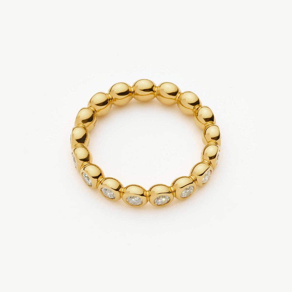 Missoma 18ct Gold Vermeil Silver Cubic Zirconia Tennis Eternity Stacking Ring (UK Size N)