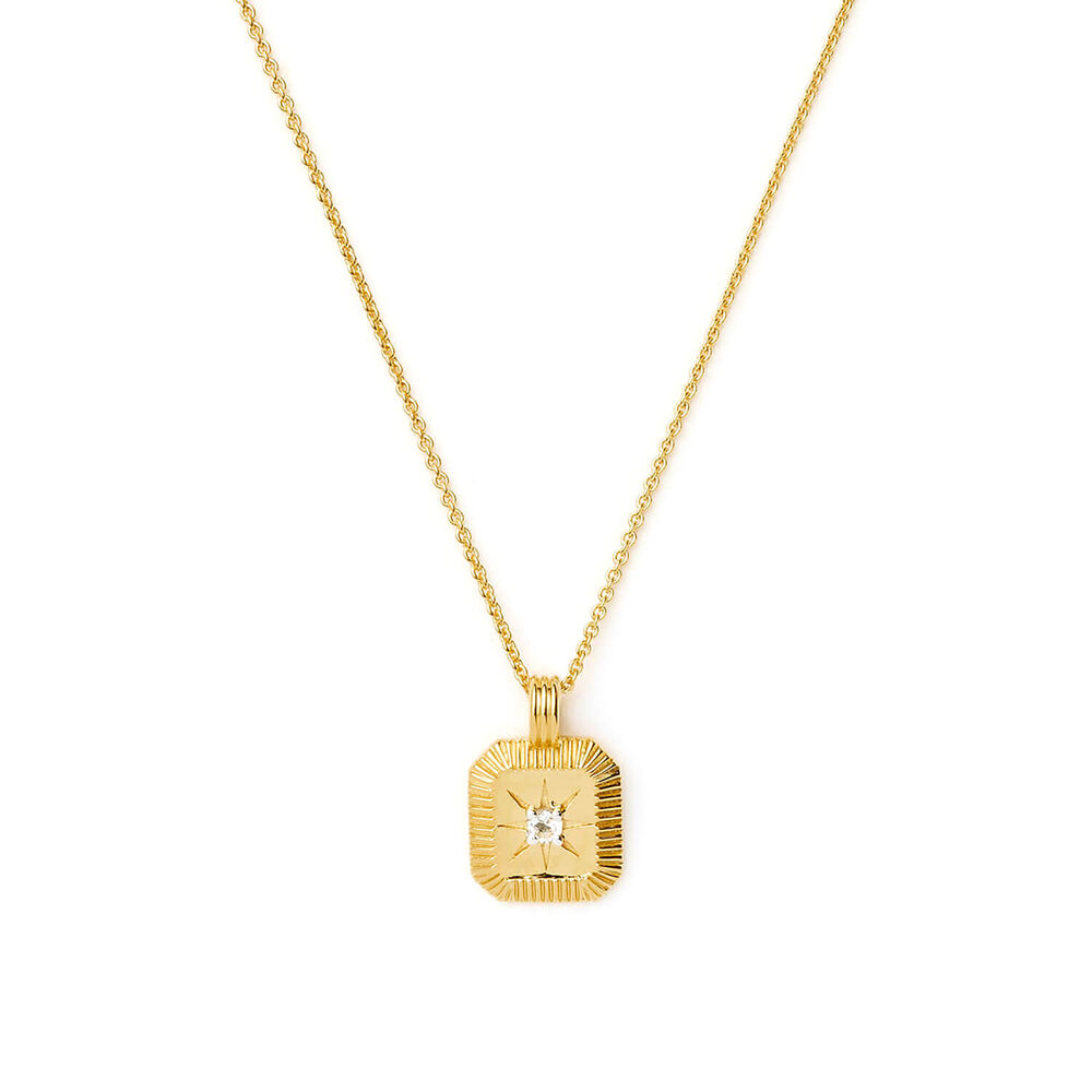 Missoma 18ct Gold Vermeil Sterling Silver Crystal April Birthstone Pendant Necklace