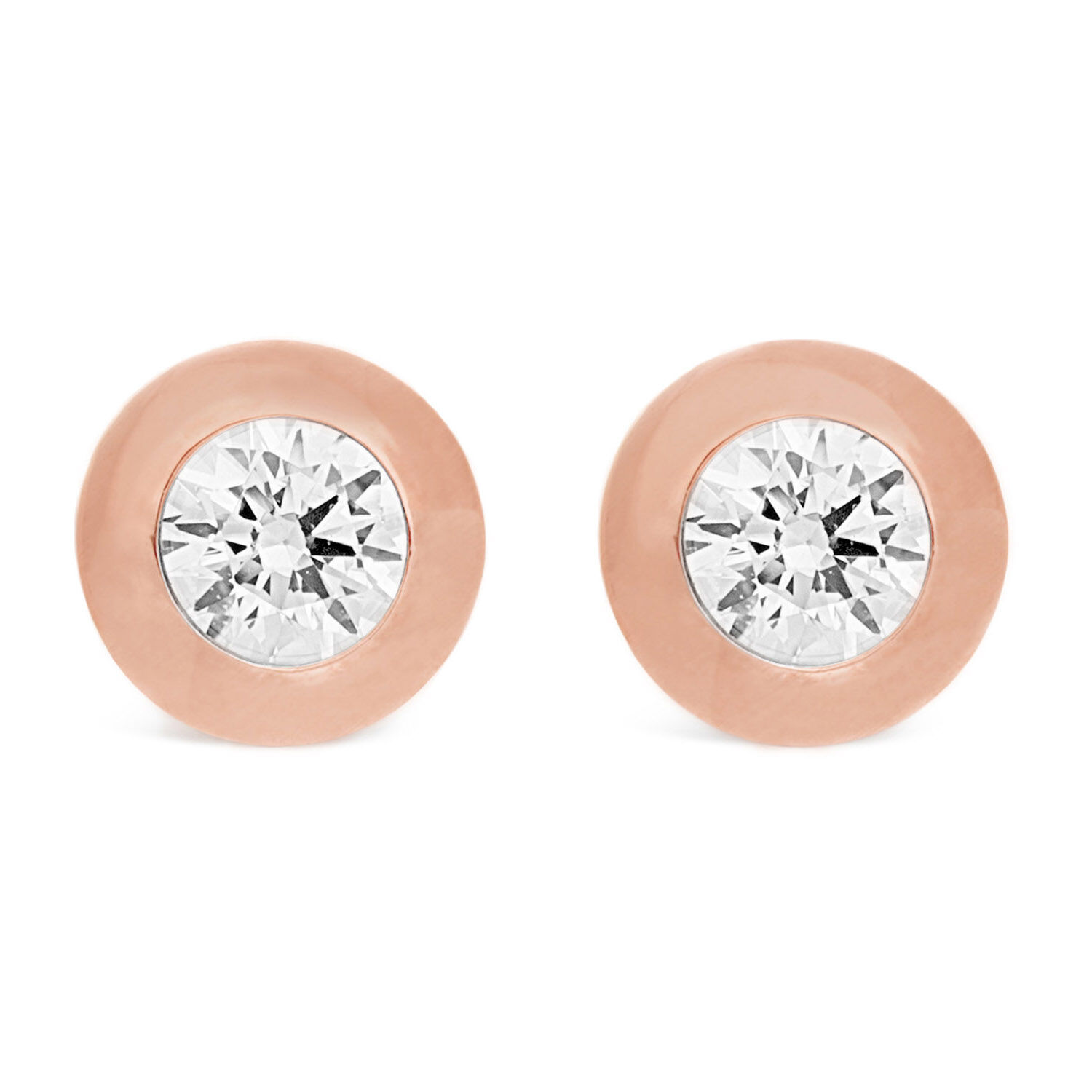 Cubic zirconia round stud earrings on sale