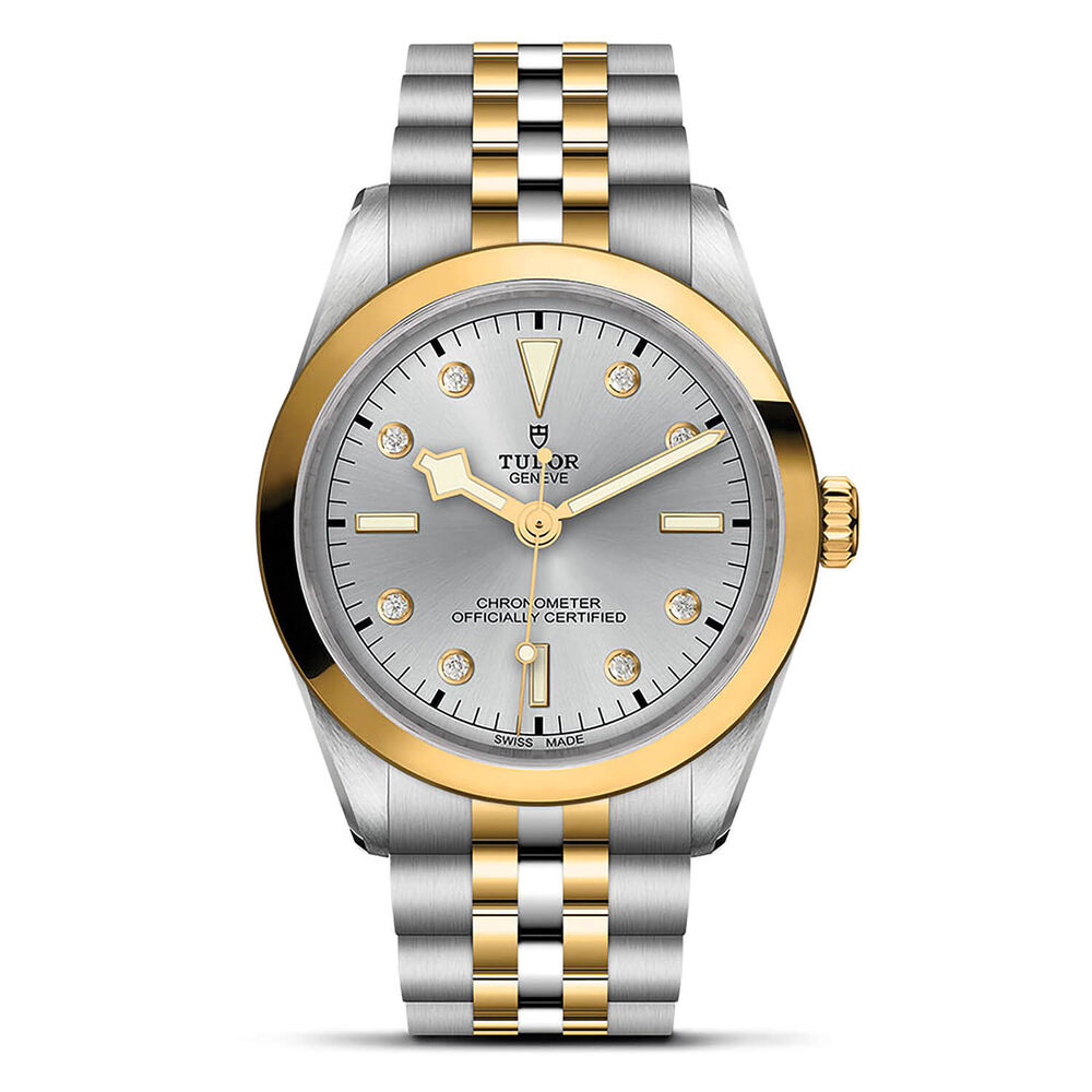 TUDOR Black Bay 36 S&G Silver Diamond Dot Dial Yellow Gold Bezel Watch image number 0