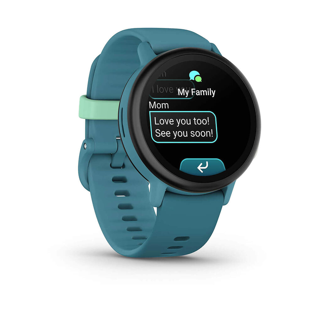 Garmin Bounce 2 43mm AMOLED Turquoise Silicone Strap Watch image number 3