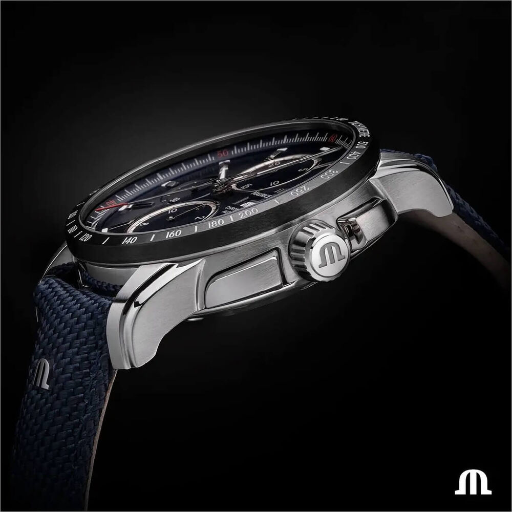 Maurice Lacroix Pontos S Chronograph 43mm Blue Dial Nylon Strap Watch