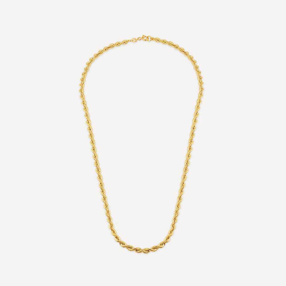 9ct Yellow Gold Rope 18' Chain Necklace image number 2