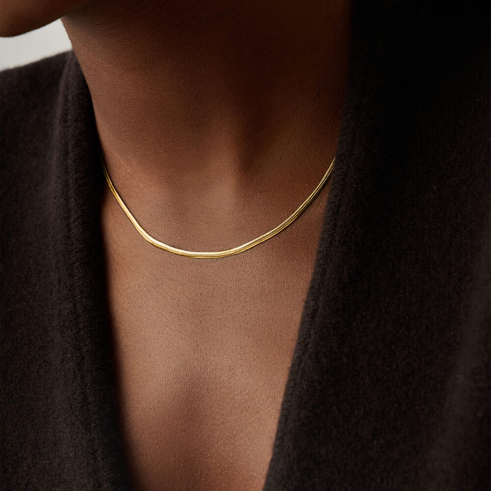 Missoma 18ct Gold Plated Steel Thin Snake Chain Necklace