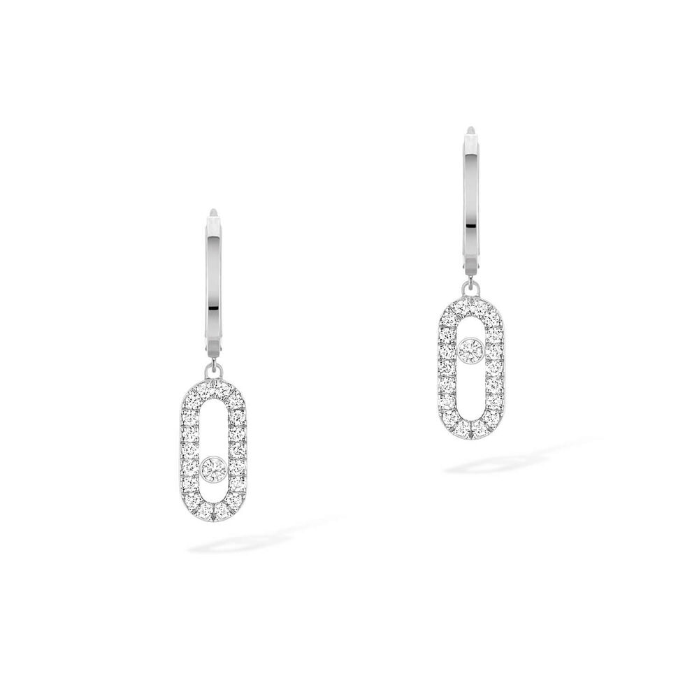 Messika Move Uno 18ct White Gold 0.19ct Diamond Hoop Earrings image number 0