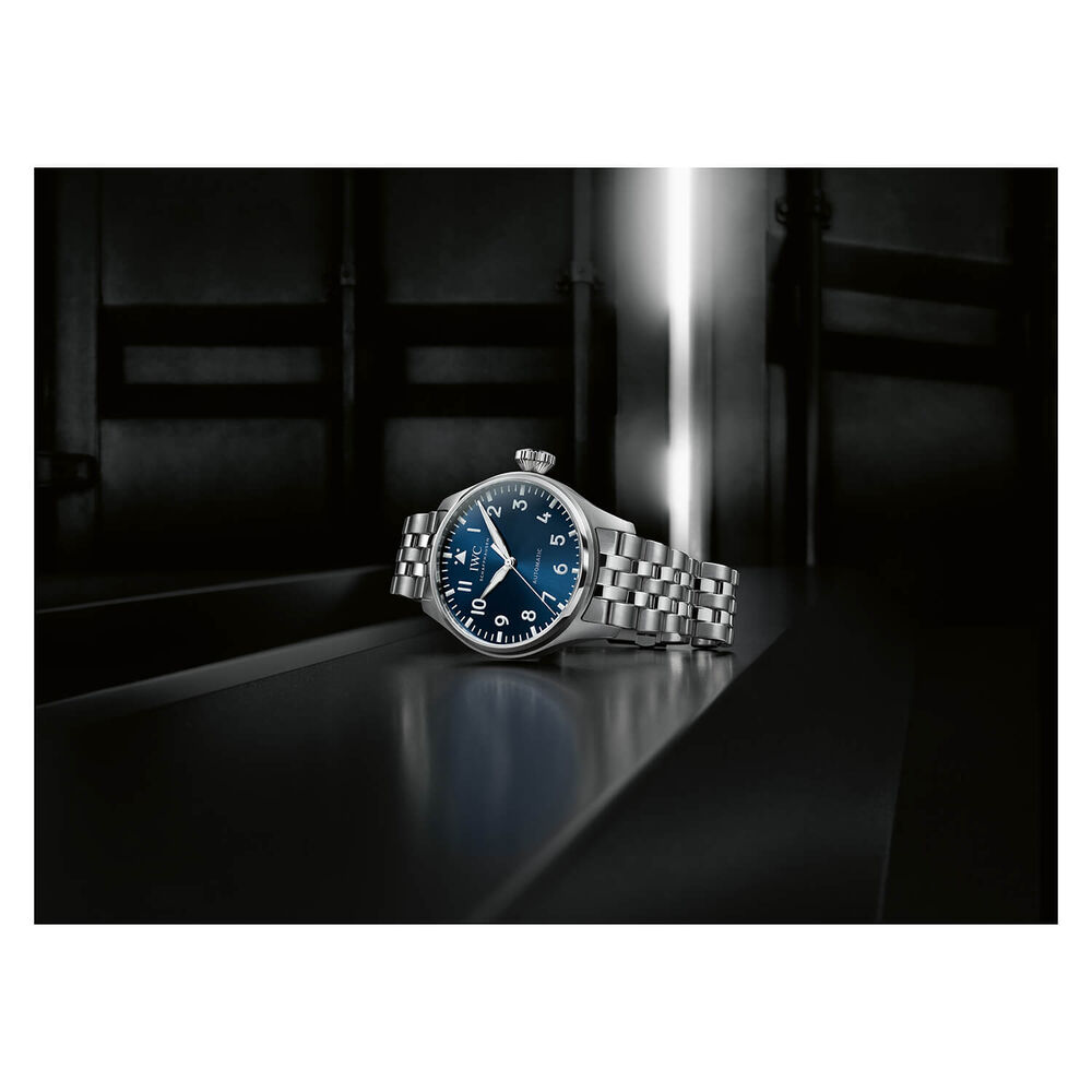IWC Schaffhausen Big Pilot 43mm Blue Dial Steel Case Bracelet Watch image number 7