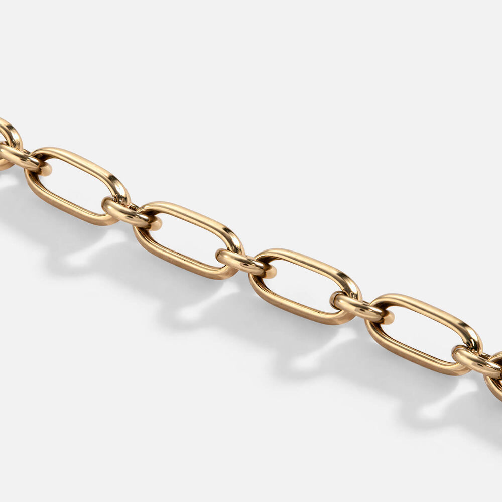 9ct Yellow Gold Oval & Round Link Chain Bracelet