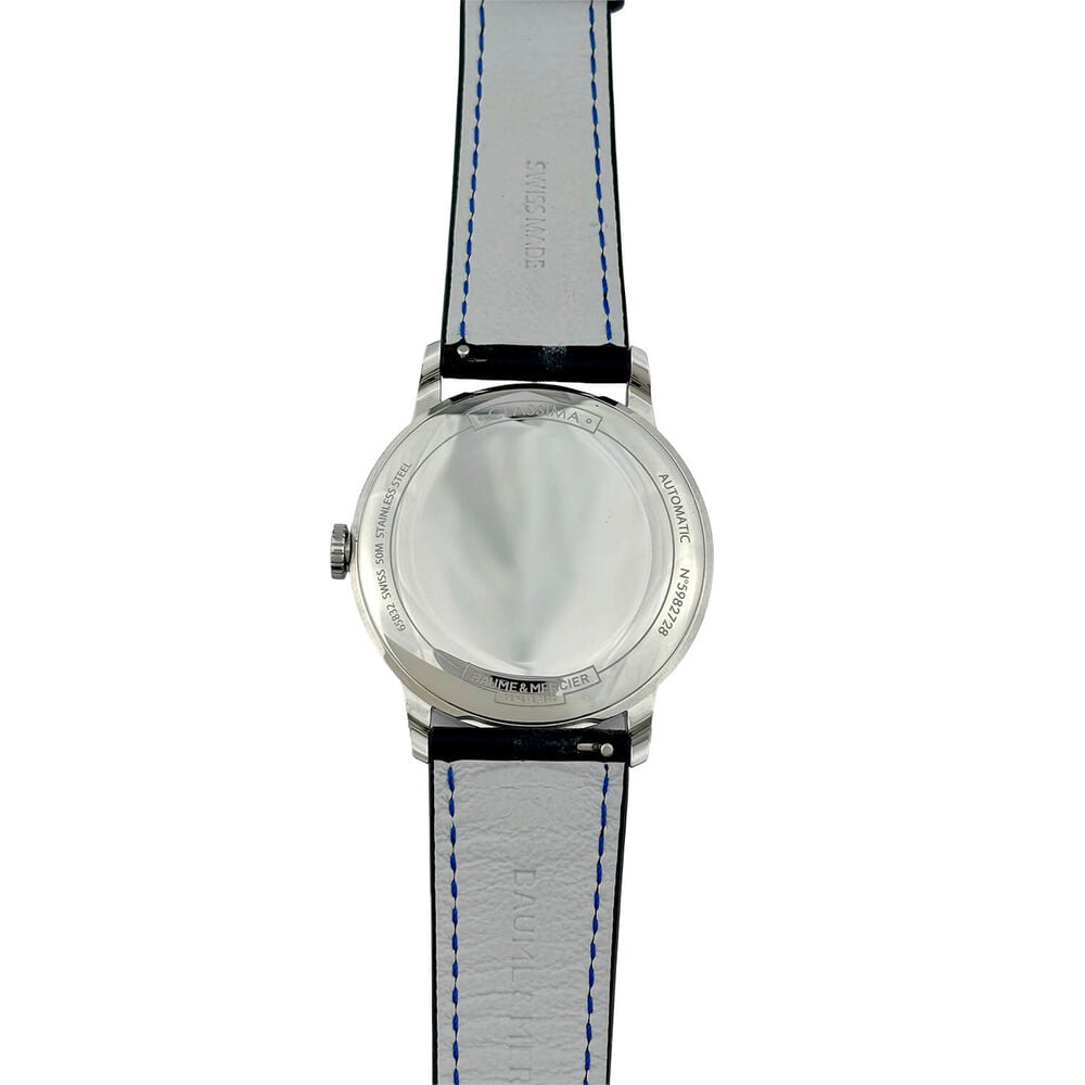 Pre-Owned Baume & Mercier Classima 42mm White Dial Black Leather Strap Watch image number 2