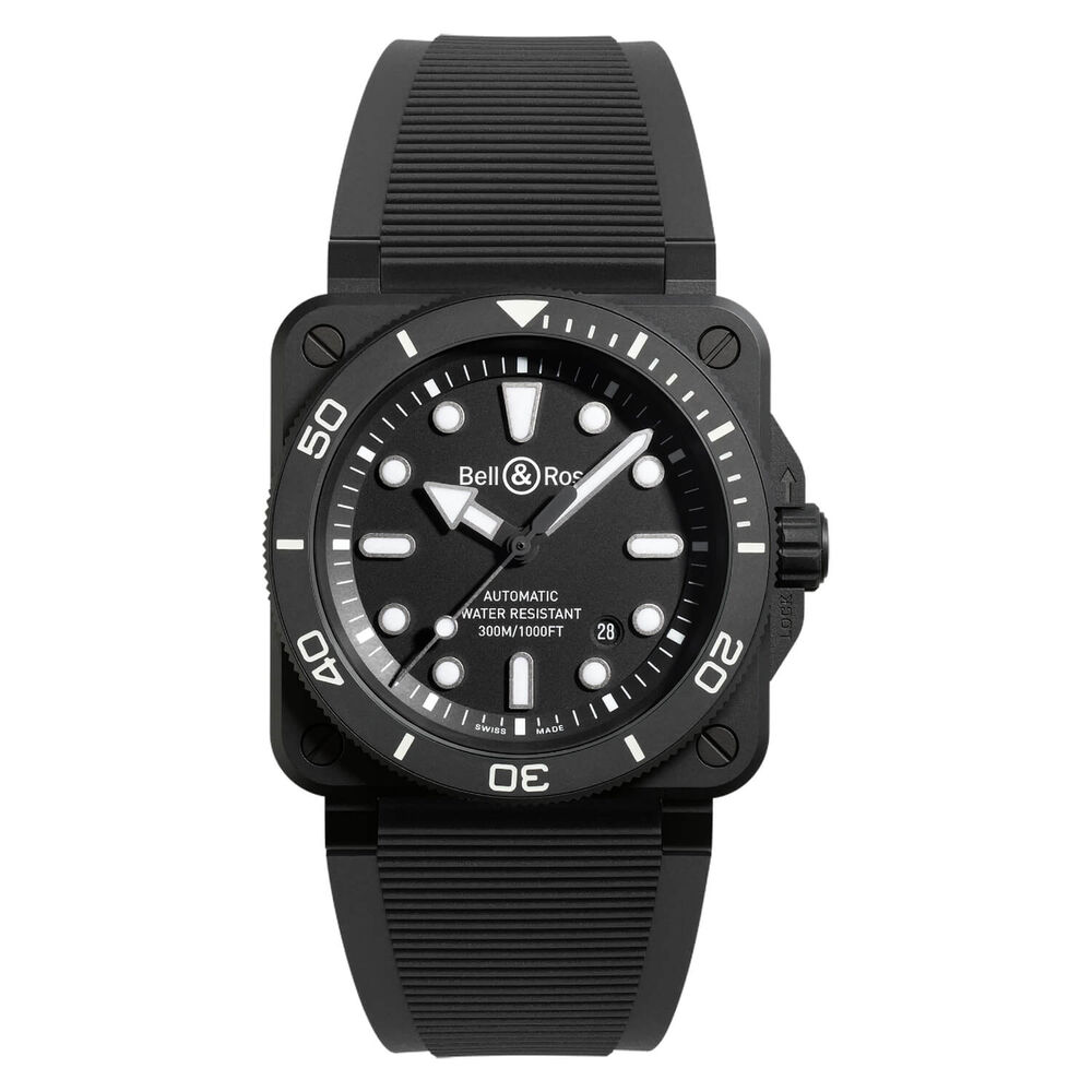Bell & Ross BR 03 Diver Black Matte Ceramic 42mm Dial Rubber Strap Watch image number 0