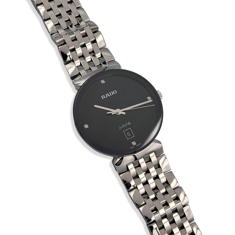 Pre-Owned Rado Florence 38MM Black Dial Diamond Dot Steel Case Bracelet Watch