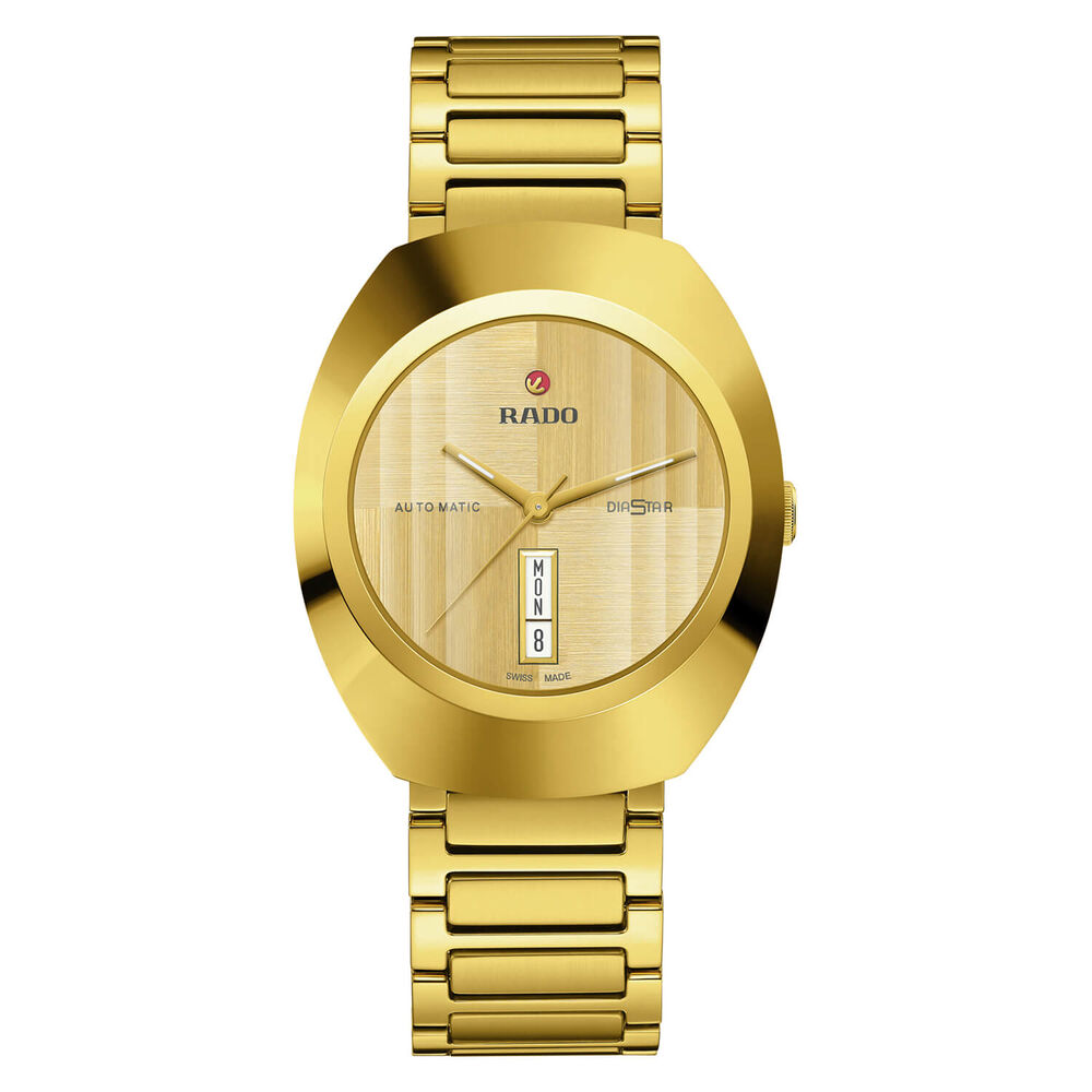 Rado DiaStar Original Automatic 38mm Yellow Gold Dial PVD Stainless Steel Bracelet Watch image number 0