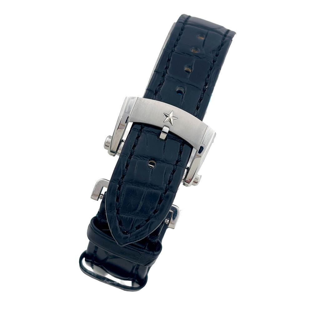 Pre-Owned Zenith Elite 42mm Silver Dial Black Leather Strap Watch image number 2