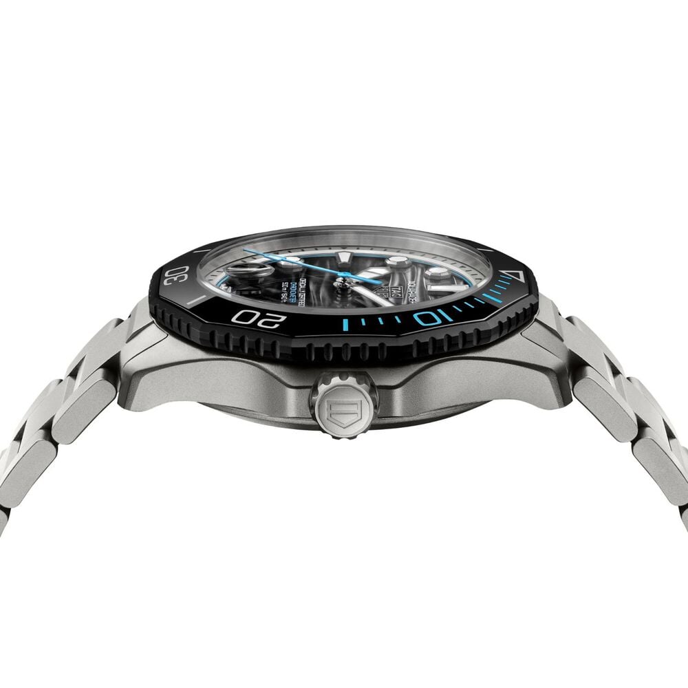 TAG Heuer Aquaracer Professional 500 Date 42mm Blue Details Titanium Bracelet Watch