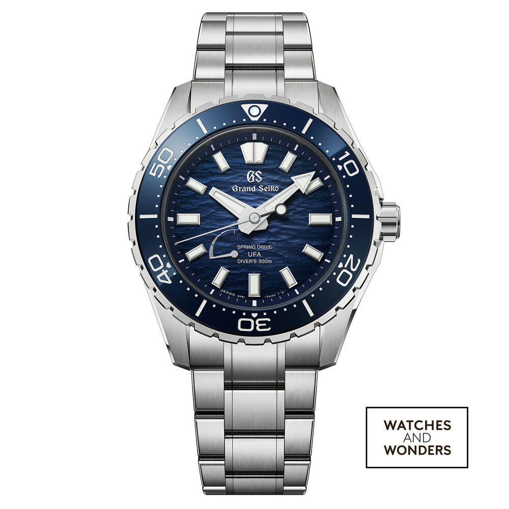 Grand Seiko &lsquo;Ushio&rsquo; Diver Spring Drive UFA 40.84mm Blue Dial Titanium Bracelet Watch