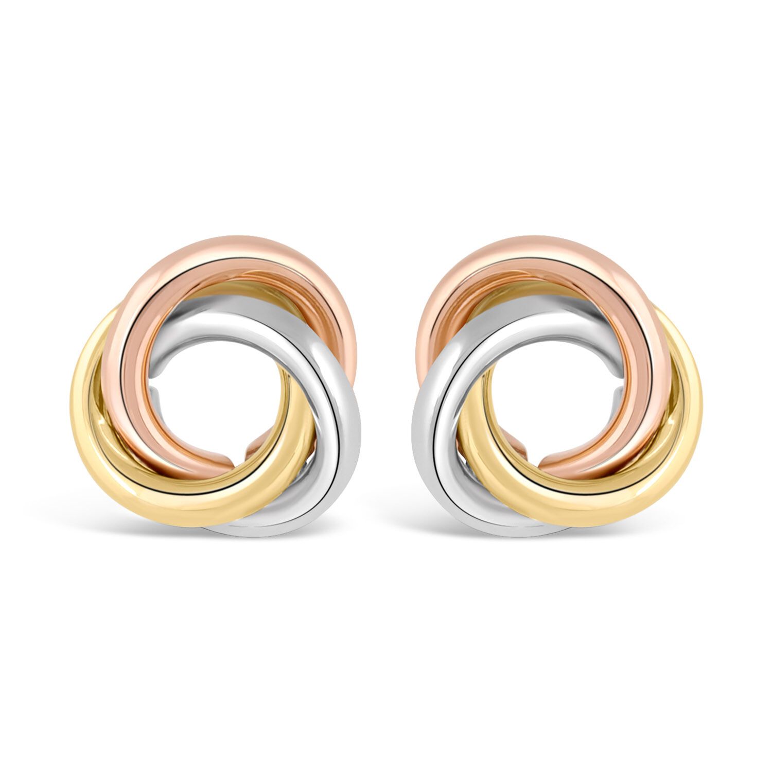 Three colour outlet gold earrings