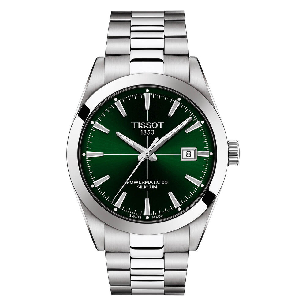 Tissot Gentleman Auto 40mm Green Dial Steel Case Bracelet Watch image number 0