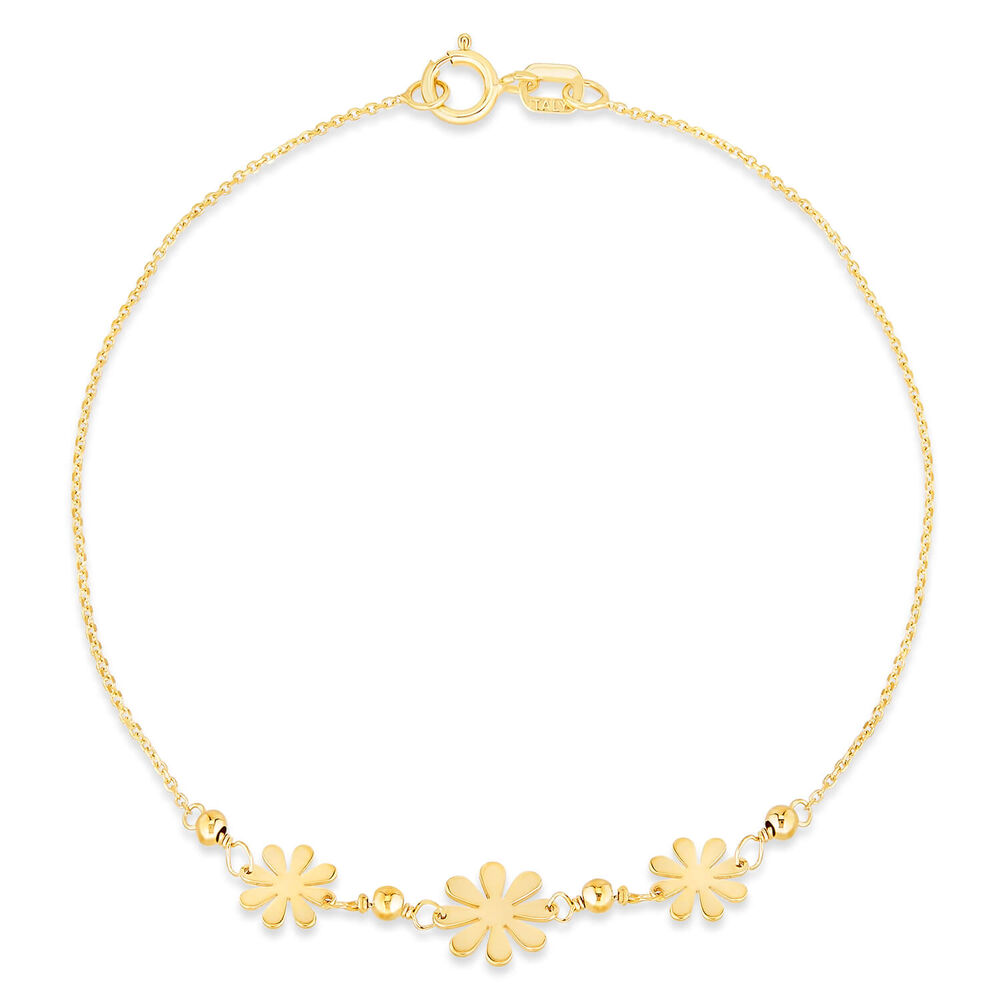 9ct Daisy Chain Ladies Bracelet image number 0
