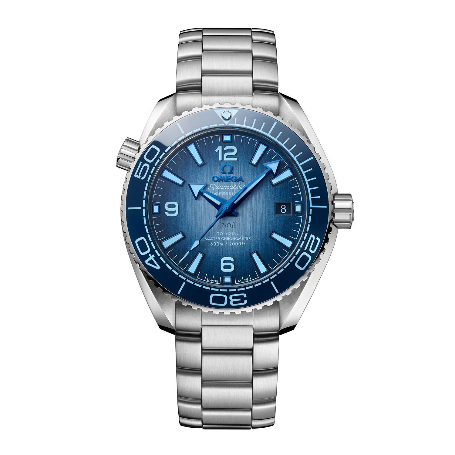 Omega seamaster planet ocean blue dial on sale
