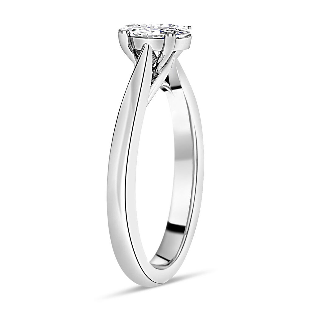 18ct White Gold 0.70ct Oval Diamond Orchid Setting Ring image number 3