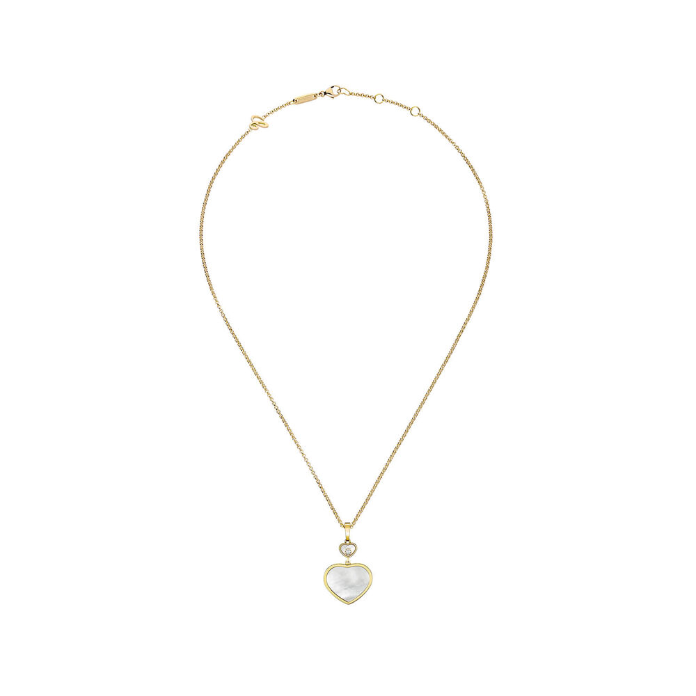 Chopard Happy Hearts Mother of Pearl Heart 0.05ct Diamond 18ct Yellow Gold Pendant