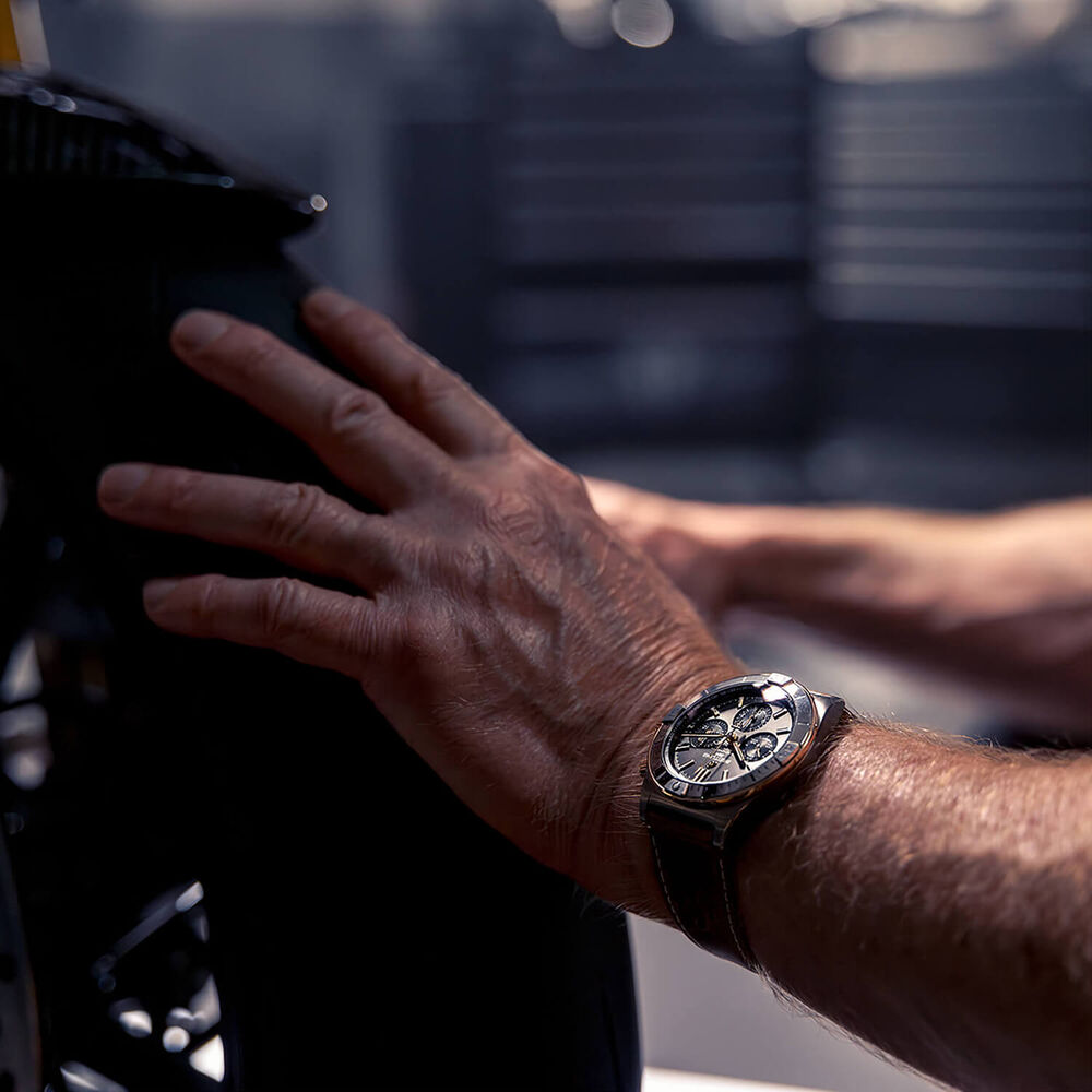 Breitling Chronomat B01 Triumph 42mm Anthracite Dial Brown Leather Strap Watch image number 5