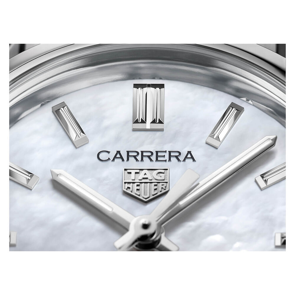 TAG Heuer Carrera 29mm Mother of Pearl Dial Steel Case Bracelet Watch image number 3