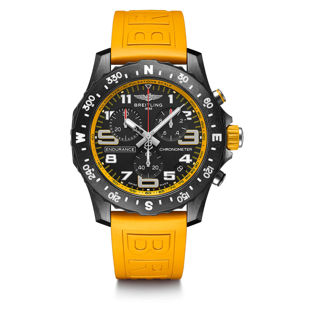 Breitling Endurance Pro 44mm Gold  Detail Rubber Strap Watch