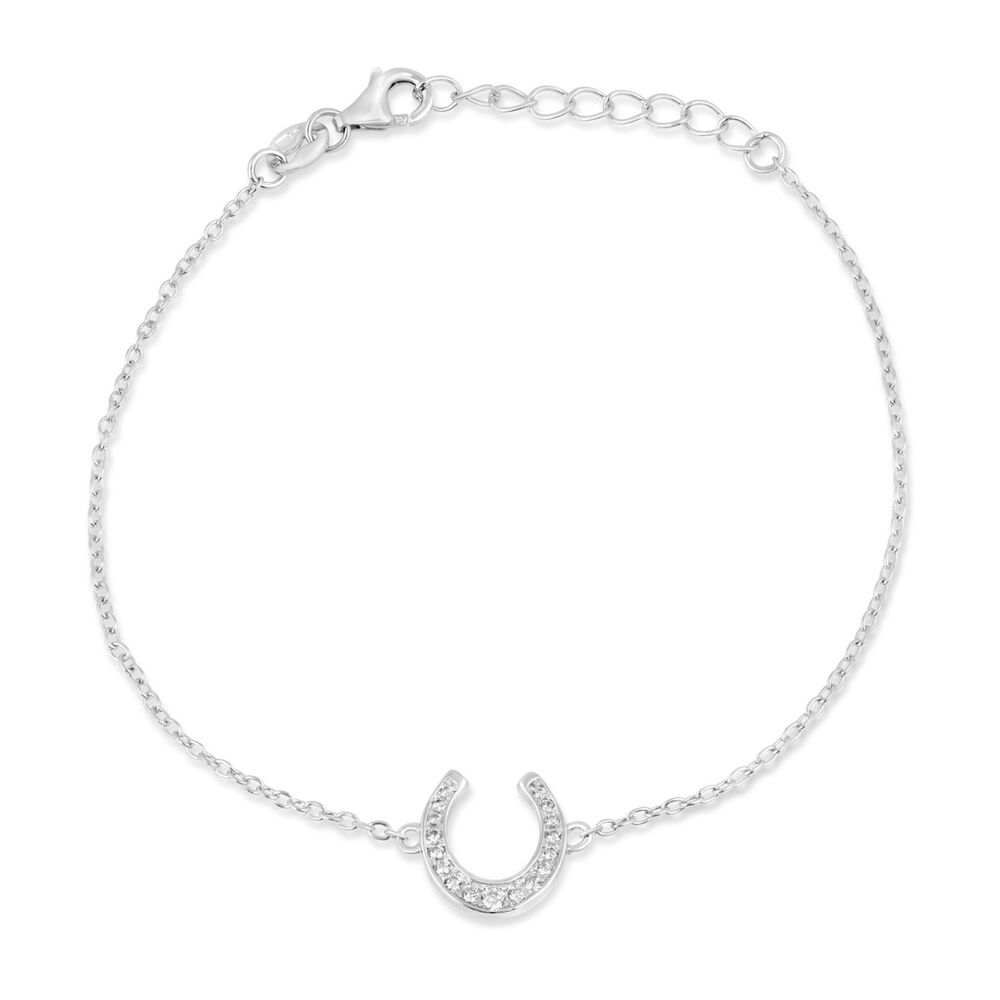 Sterling Silver Cubic Zirconia Horseshoe Bracelet