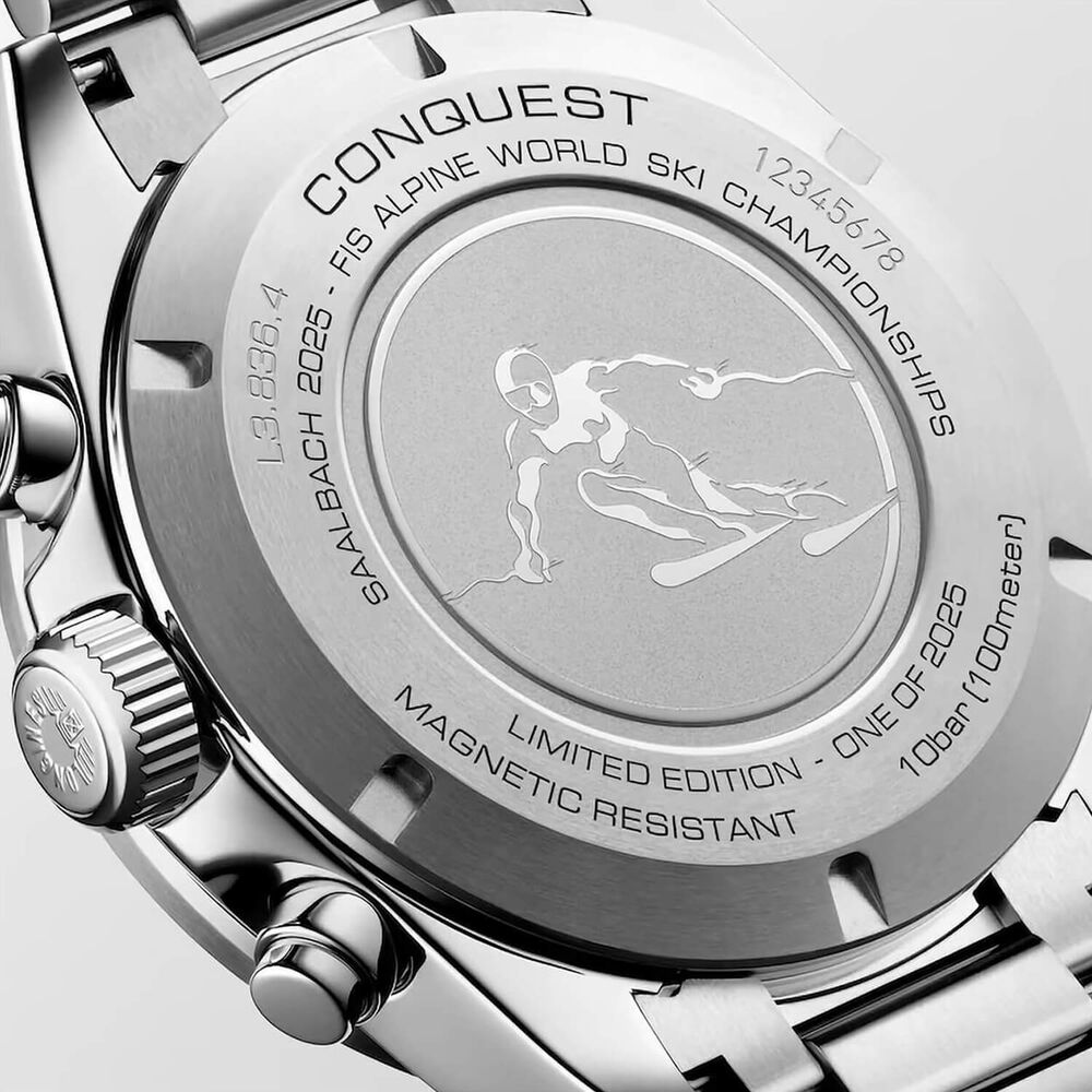 Longines Conquest Chrono Ski Edition 42mm Anthracite Dial Steel Bracelet Watch image number 1