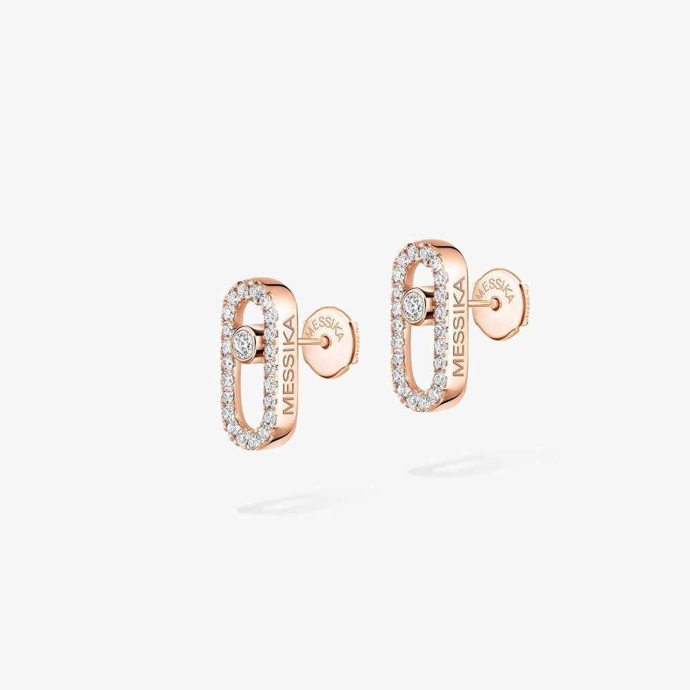 Messika Move Uno 18ct Rose Gold 0.18ct Diamond Stud Earrings image number 1
