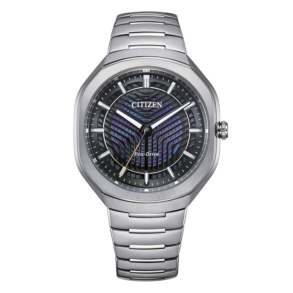 Citizen Eco-Drive PHOTON 40mm Black Dial Silver Tone Super Titanium Bracelet Watch