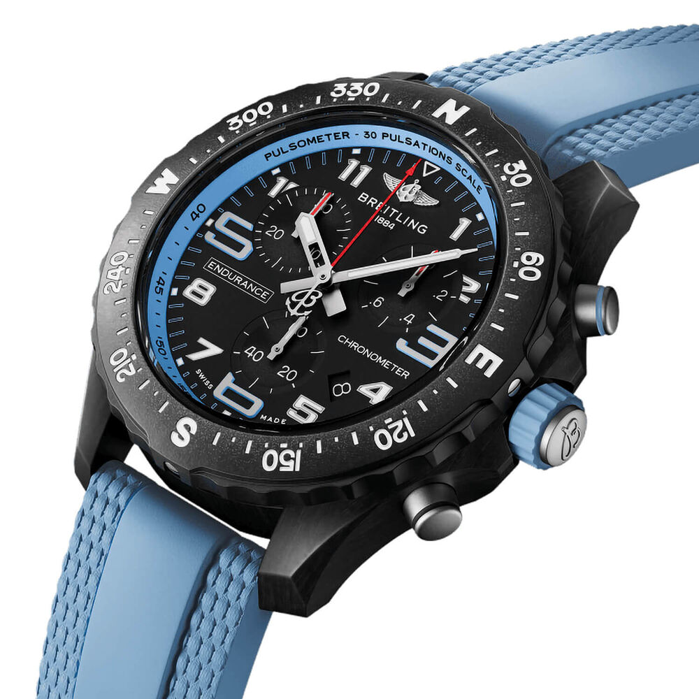 Breitling Professional Endurance Pro 38mm Black Dial Blue Rubber Strap Watch image number 1