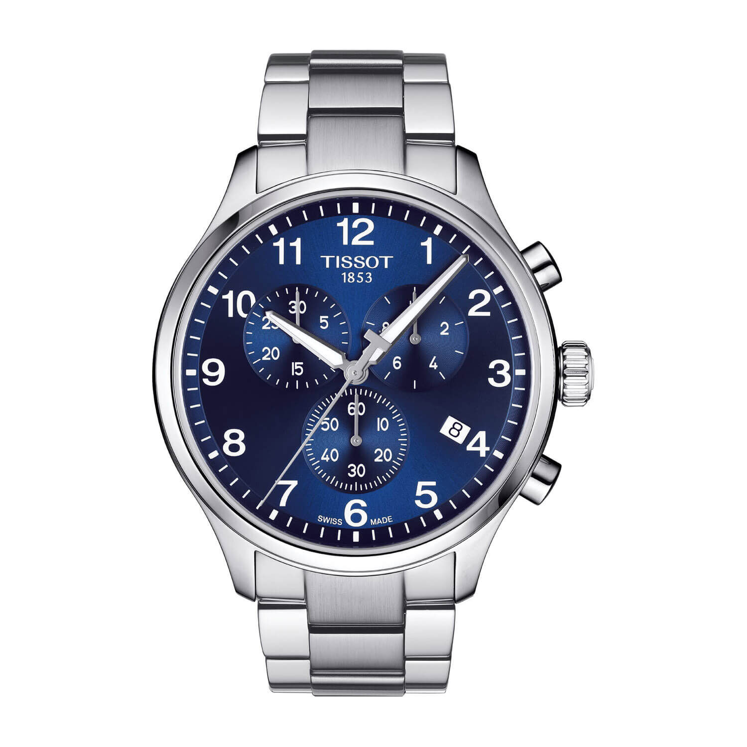 Tissot Xl Chronograph Blue Dial Steel Bracelet Men s Watch at Fraser Hart