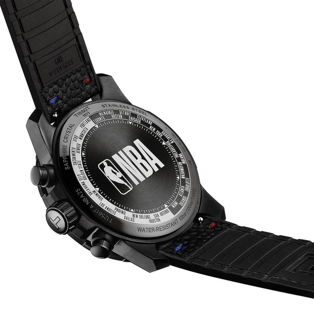 Tissot Supersport NBA Special Edition 45.5mm Black Dial Leather Strap Watch image number 3