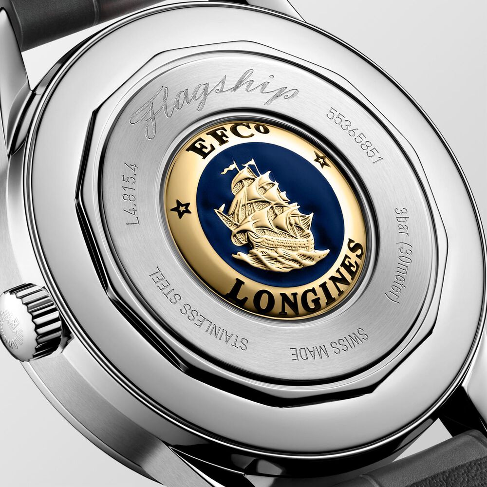 Longines Flagship Heritage 38.5mm Anthracite Dial Leather Watch image number 4