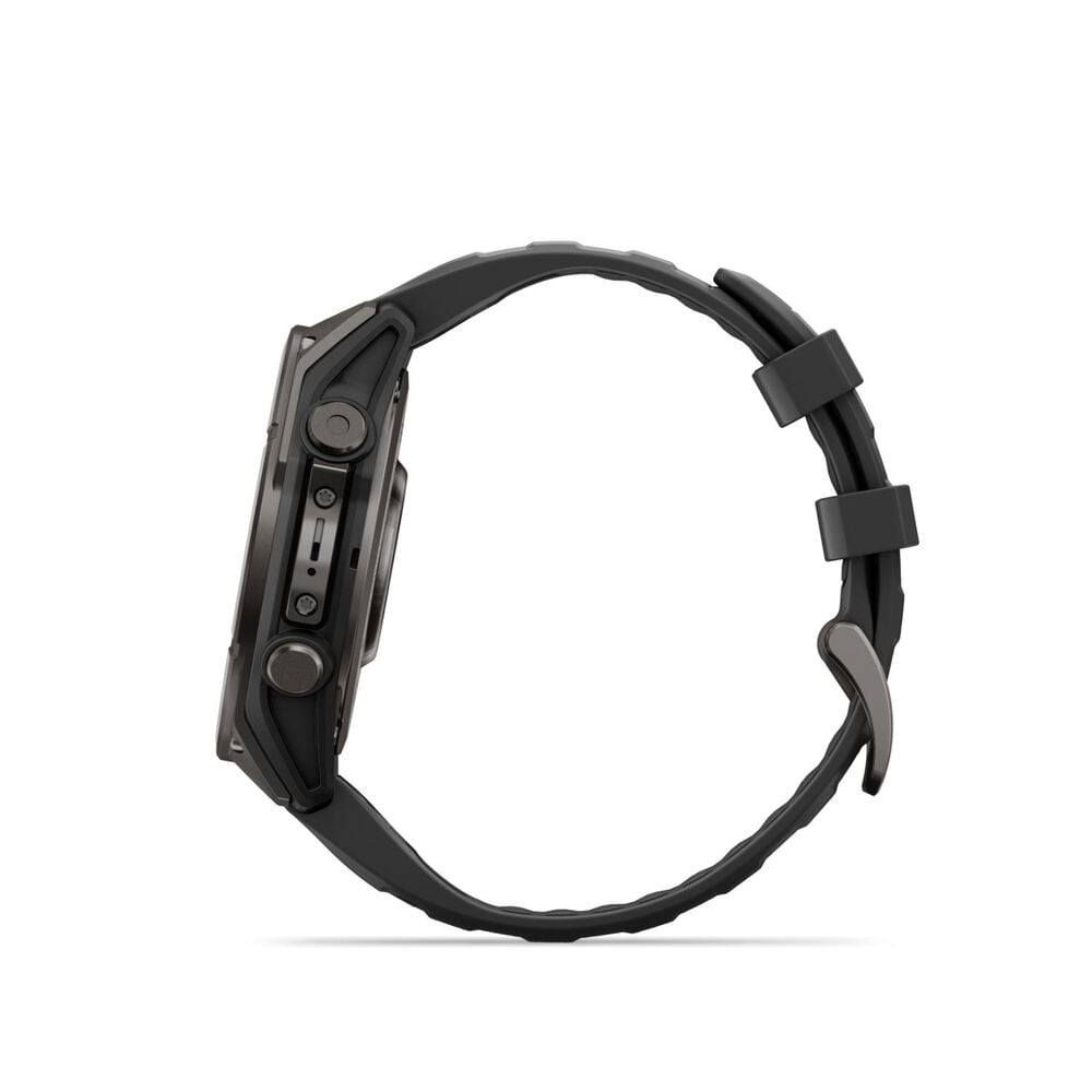 Garmin fenix 9 47mm Carbon Grey DLC Titanium Black Silicone Strap Watch