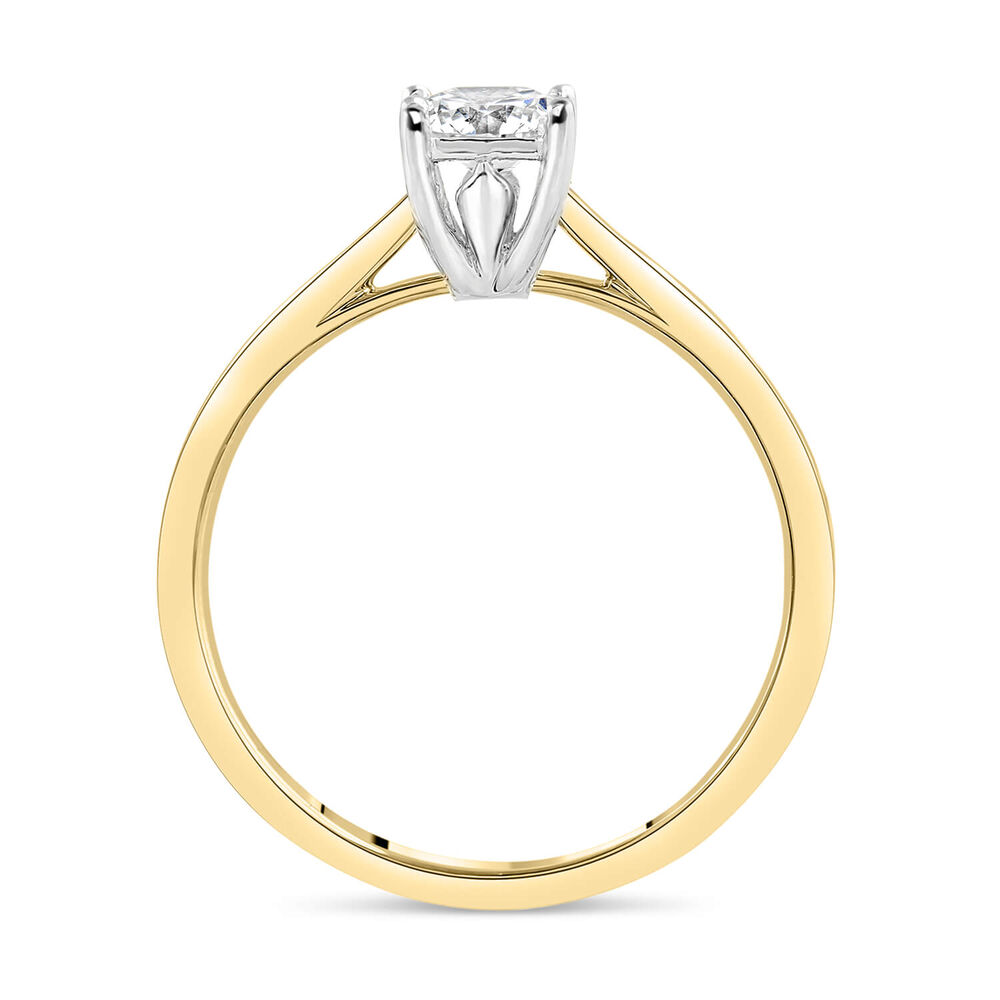 18ct Yellow Gold 0.40ct Diamond Solitaire Tulip Setting Ring image number 2