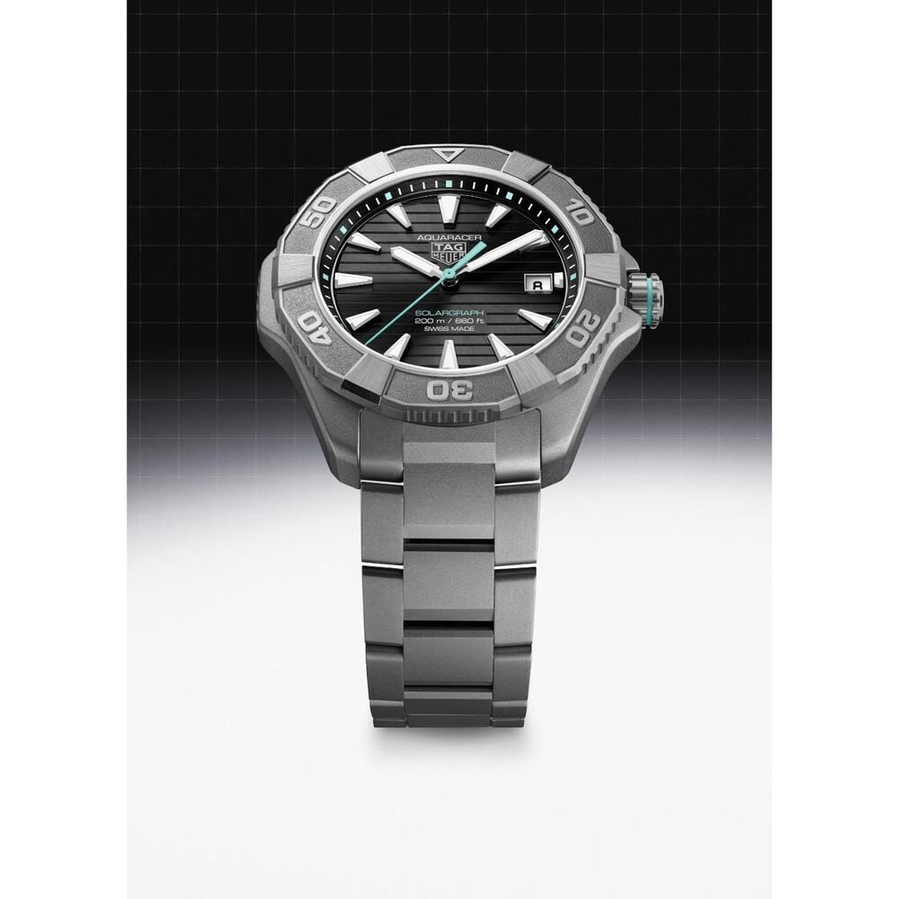 TAG Heuer Aquaracer Professional Solargraph 200 40mm Black Dial Titanium Bracelet Watch