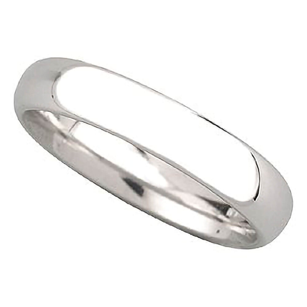 18ct white gold 5mm court wedding ring image number 0
