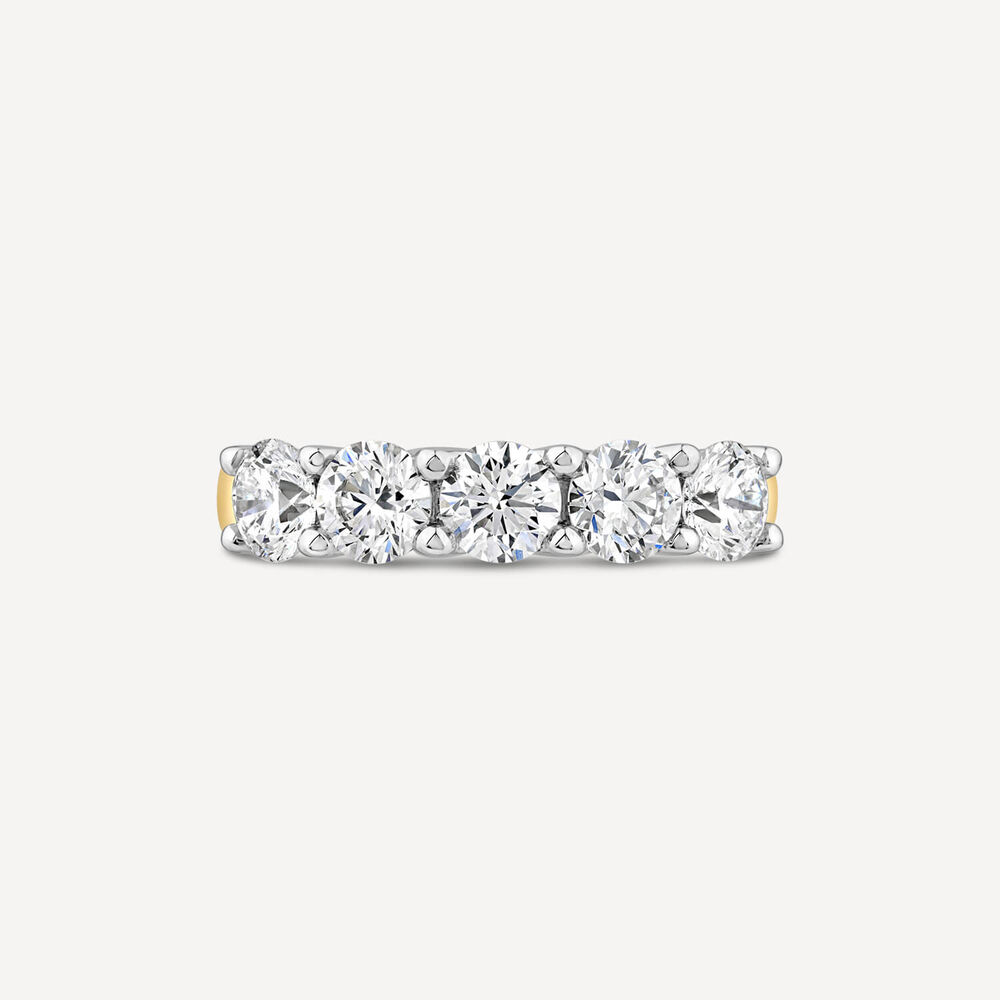 Born 18ct Yellow Gold 1.50ct Lab Grown 5 Stone Half Eternity Diamond Ring