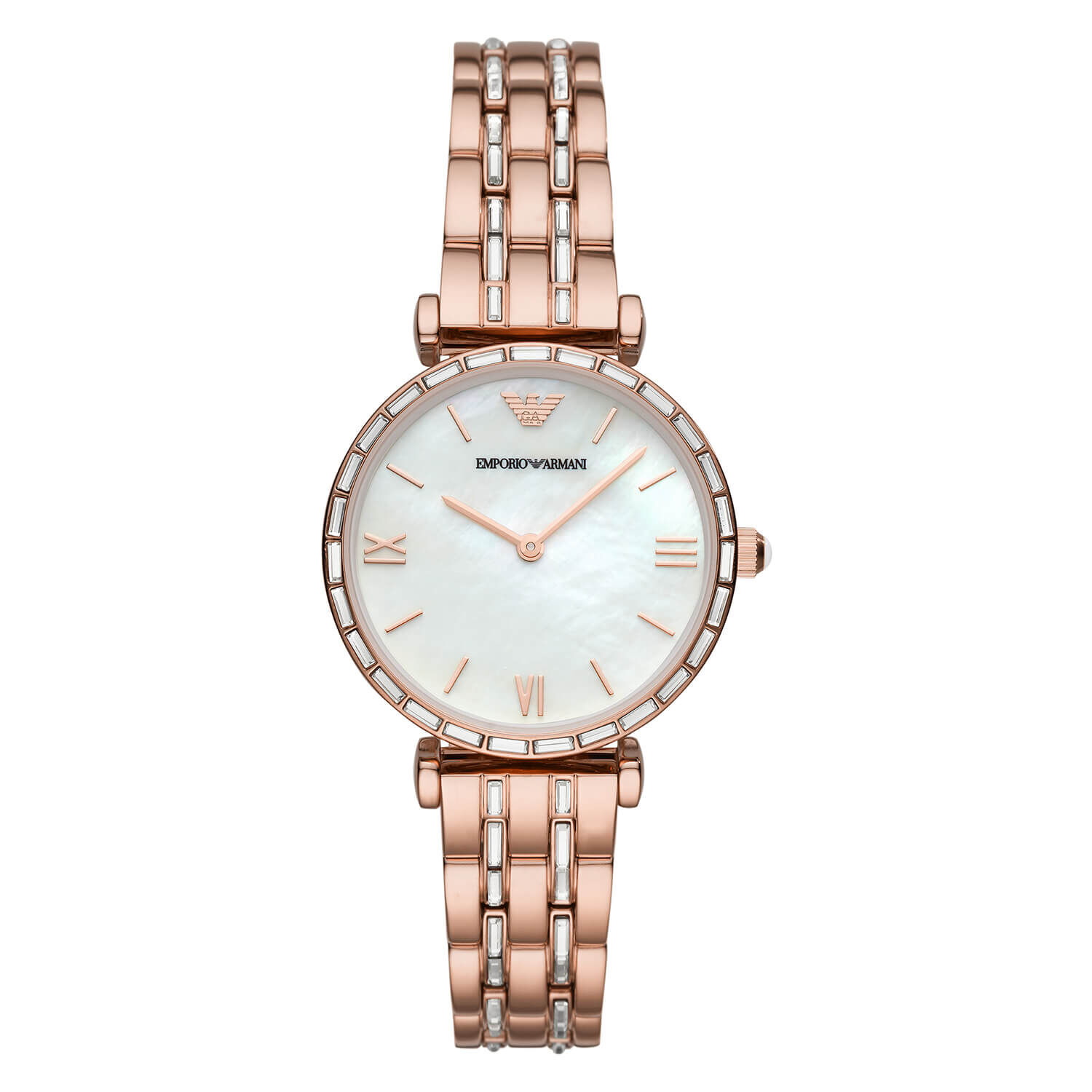 Emporio Armani Gianni T Bar Large Quartz Rose Gold Plated Case Watch