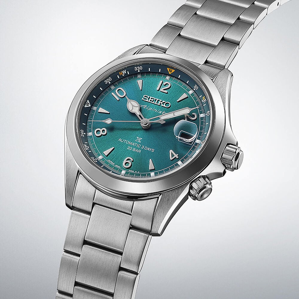 Seiko Prospex Alpinist 39.5mm Teal Blue Dial Stainless Steel Bracelet Watch